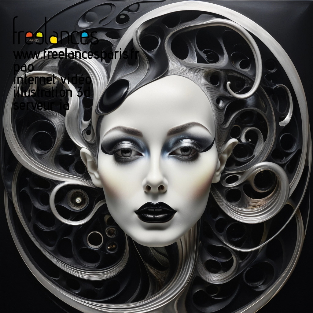 Pao mise en page internet vidéo illustration 3d serveur IA générative AI freelance paris studio de création magazines ufufvr20